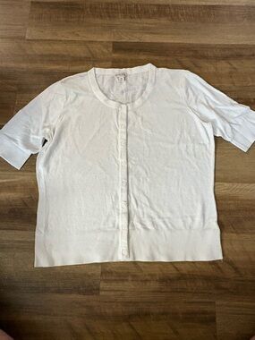 Merona White Short-Sleeve Button-Up Cardigan